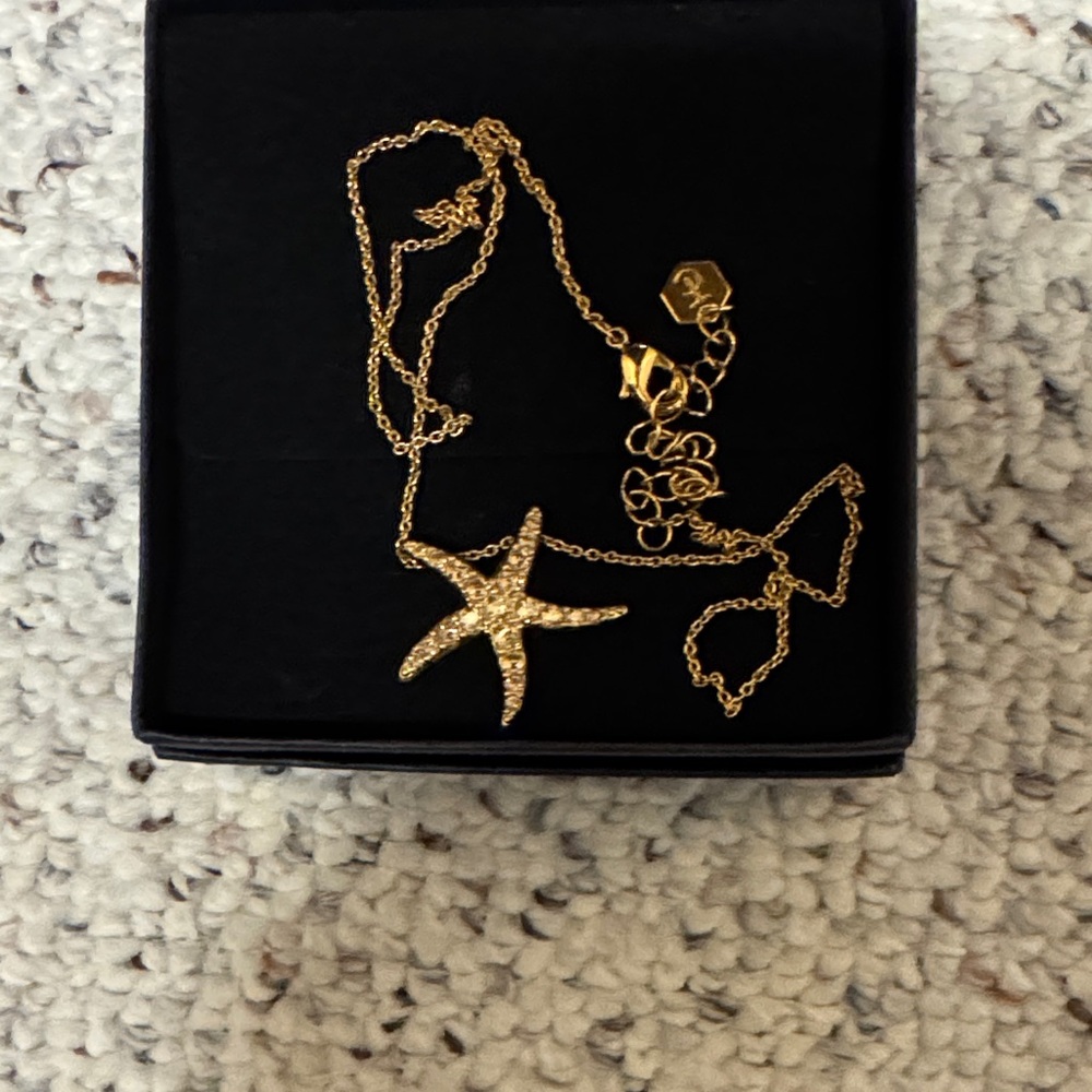 Gold Starfish Pendant Necklace by TOUCHSTONE